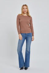 Mocha Knit Long Sleeve Maternity Top