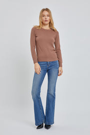 Mocha Knit Long Sleeve Top