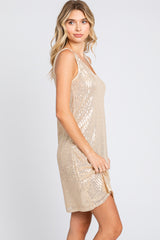 Gold Sequin Sleeveless Dress