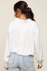 White Collared Button Down Knotted Shirt