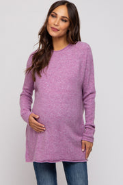 Lavender Brushed Knit Maternity Sweater