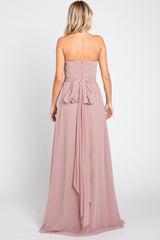 Mauve Sweetheart Convertible Chiffon Gown