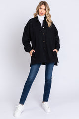 Black Denim Button Down Button Down Jacket