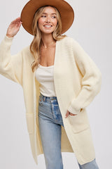 Cream Chunky Waffle Knit Cardigan