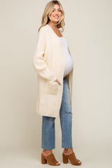 Cream Chunky Waffle Knit Maternity Cardigan