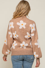 Camel Daisy Soft Brushed Knit Maternity Sweater