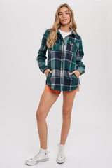 Green Plaid Shirt Jacket