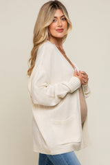 Cream Basic Maternity Knit Cardigan