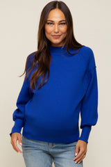 Royal Knit Long Sleeve Mock Neck Maternity Top