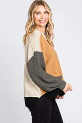 Camel Multicolor Colorblock Sweater