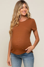 Rust Short Sleeve Maternity Top