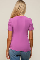 Purple Soft Knit Basic Maternity T-Shirt