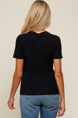 Black Soft Knit Basic Maternity T-Shirt