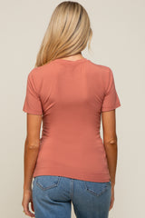 Rust Soft Knit Basic Maternity T-Shirt