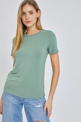 Light Olive Soft Knit Basic Maternity T-Shirt