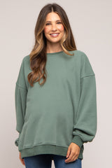 Sage Soft Knit Fleece Lined Maternity Sweatshirt