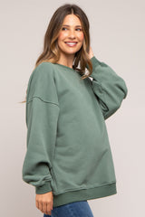 Sage Soft Knit Fleece Lined Maternity Sweatshirt