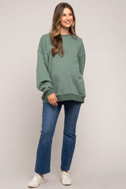 Sage Soft Knit Fleece Lined Maternity Sweatshirt