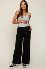 Black Wide Leg Maternity Lounge Pants