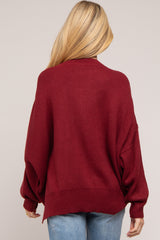 Burgundy Maternity Long Sleeve Sweater