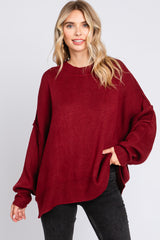 Burgundy Maternity Long Sleeve Sweater