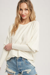 Cream Knit Long Dolman Sleeve Maternity Top