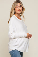 Cream Knit Long Dolman Sleeve Maternity Top