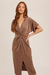 Mocha Twist Midi Dress