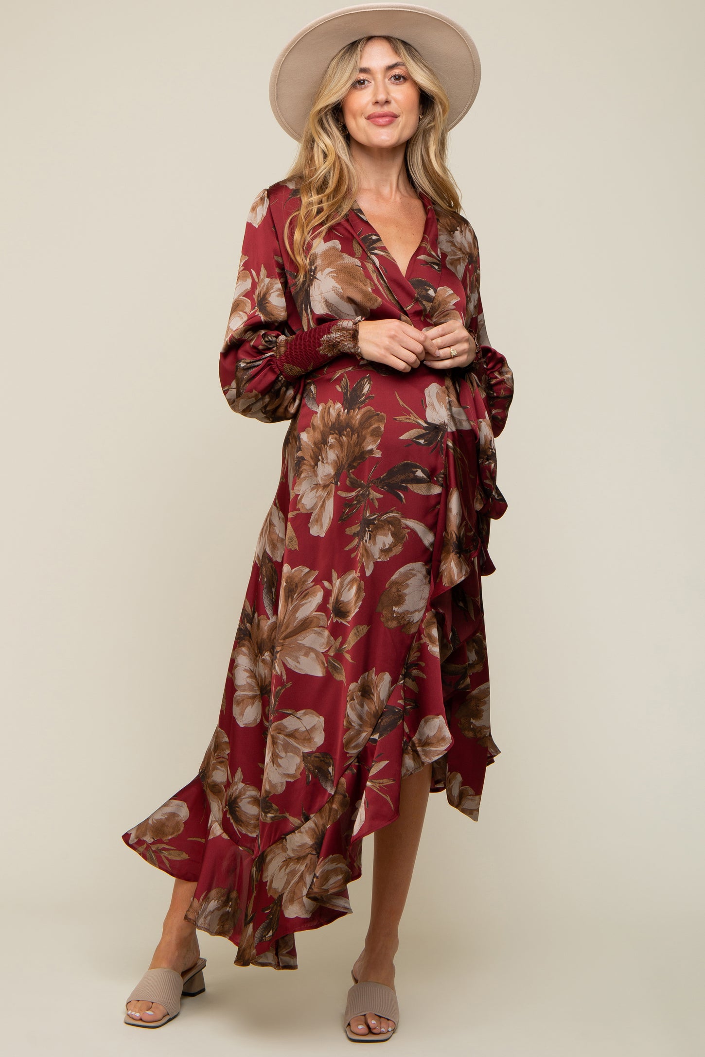 Flounce-trimmed Wrap Dress