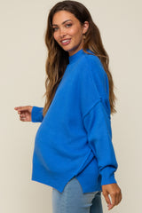 Royal Blue Mock Neck Maternity Sweater