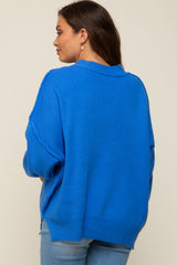 Royal Blue Mock Neck Maternity Sweater