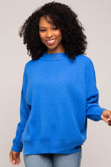 Royal Blue Mock Neck Sweater