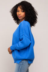 Royal Blue Mock Neck Sweater