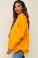 Orange Mock Neck Maternity Sweater