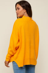 Orange Mock Neck Maternity Sweater