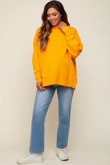 Orange Mock Neck Maternity Sweater