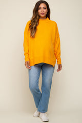 Orange Mock Neck Maternity Sweater