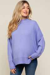 Lavender Mock Neck Maternity Sweater