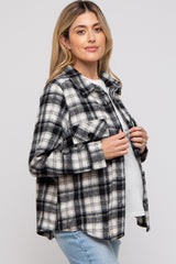 Black Plaid Button Down Maternity Flannel