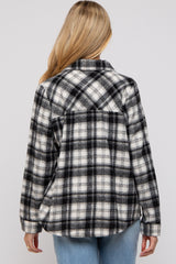 Black Plaid Button Down Maternity Flannel