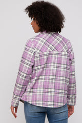 Lavender Plaid Button Down Flannel