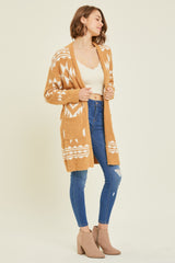 Gold Print Fuzzy Cardigan