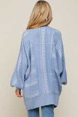 Blue Knit Maternity Cardigan