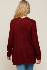 Burgundy Cuff Sleeve Maternity Cardigan