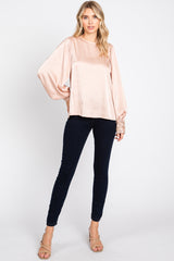 Light Pink Satin Sequin Cuff Blouse