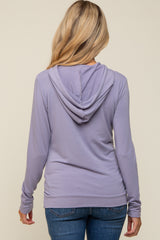 Lavender Soft Knit Maternity Pullover Hoodie