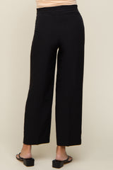 Black Crop Maternity Dress Pants