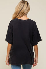 Black Faded Oversized Maternity T-Shirt