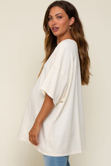 Cream Oversized Maternity T-Shirt