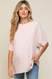 Light Pink Oversized Maternity T-Shirt